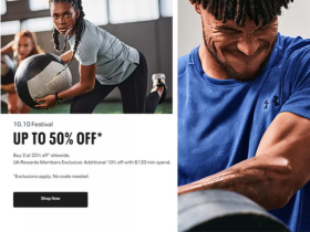 Under Armour 10.10 Festival: Get Up to 50% OFF on Sitewide